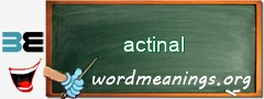 WordMeaning blackboard for actinal